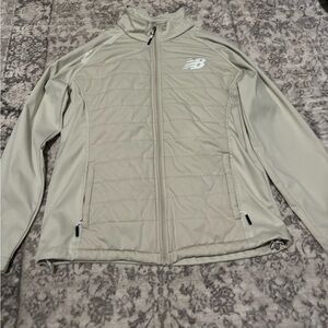 New Balance cream and white Zip-Up puffer Jacket